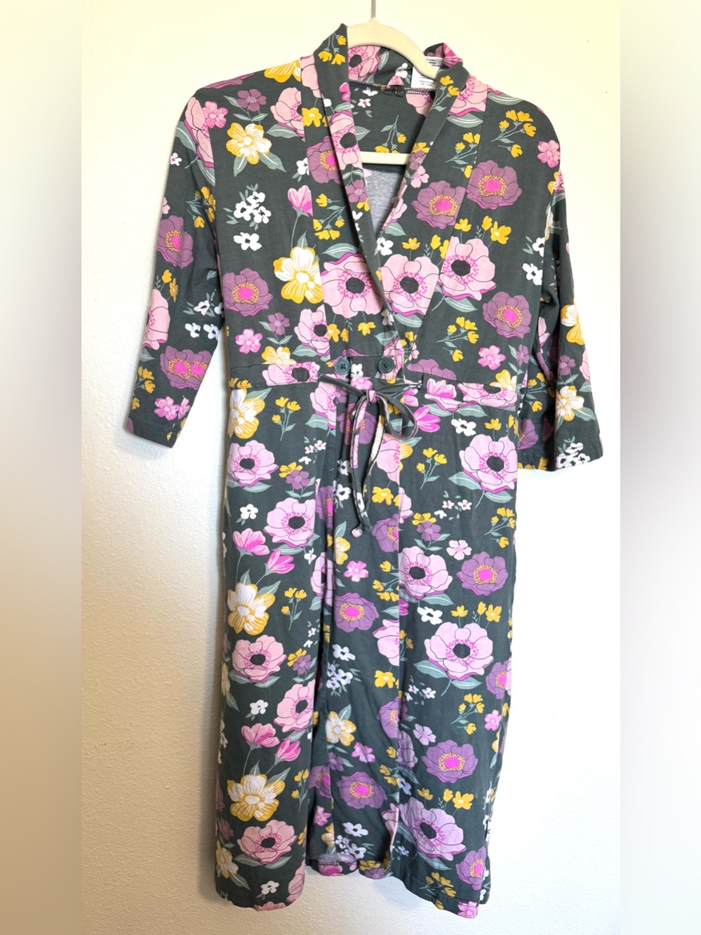 Gownies Charlotte Floral Post-Surgery Recovery Robe with Drain Pockets